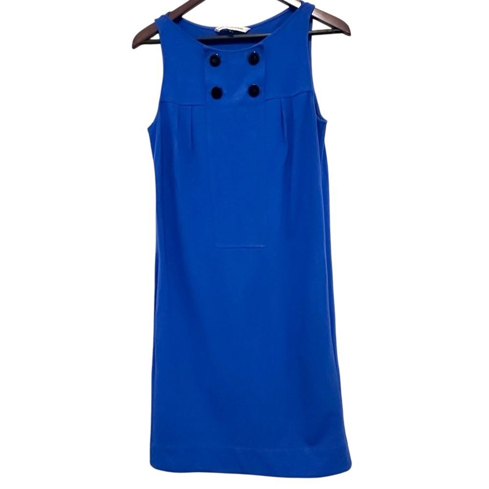Diane von Furstenberg Royal Blue Stretch Sleeveless Pocket Dress Size 8